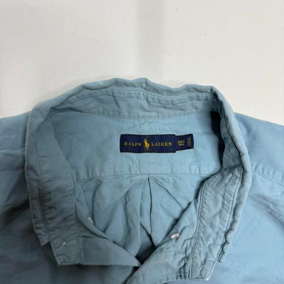 Polo Ralph Lauren Blue Casual Long Sleeve Shirt 100% Cotton Size 3XLT - Picture 3 of 4